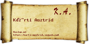 Kürti Asztrid névjegykártya